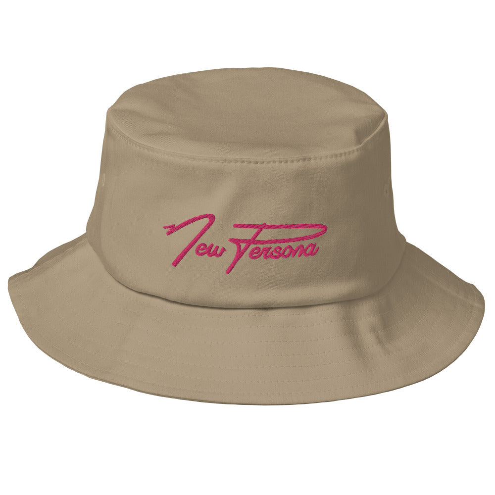 Old School Pink Logo Bucket Hat