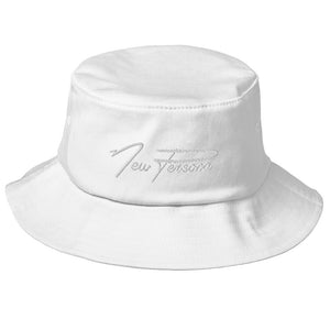 Old School White Bucket Hat