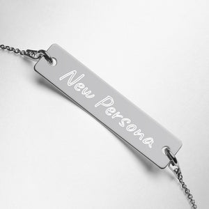 Engraved Silver Bar Chain Bracelet