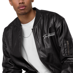 Faux Leather Bomber Jacket