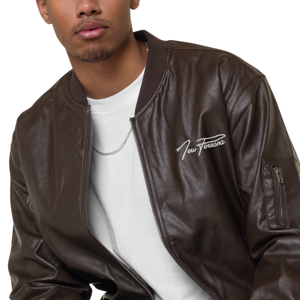 Faux Leather Bomber Jacket