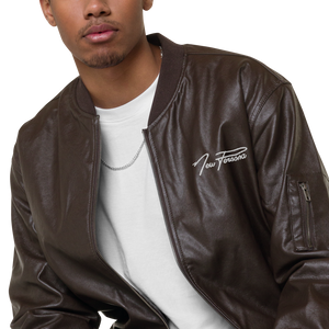 Faux Leather Bomber Jacket